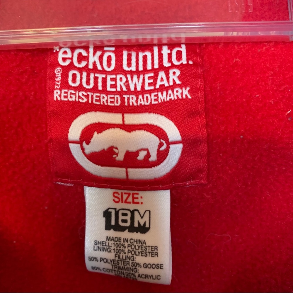 Ecko Unltd Puffer Coat Navy Blue/Red - Picture 9 of 10